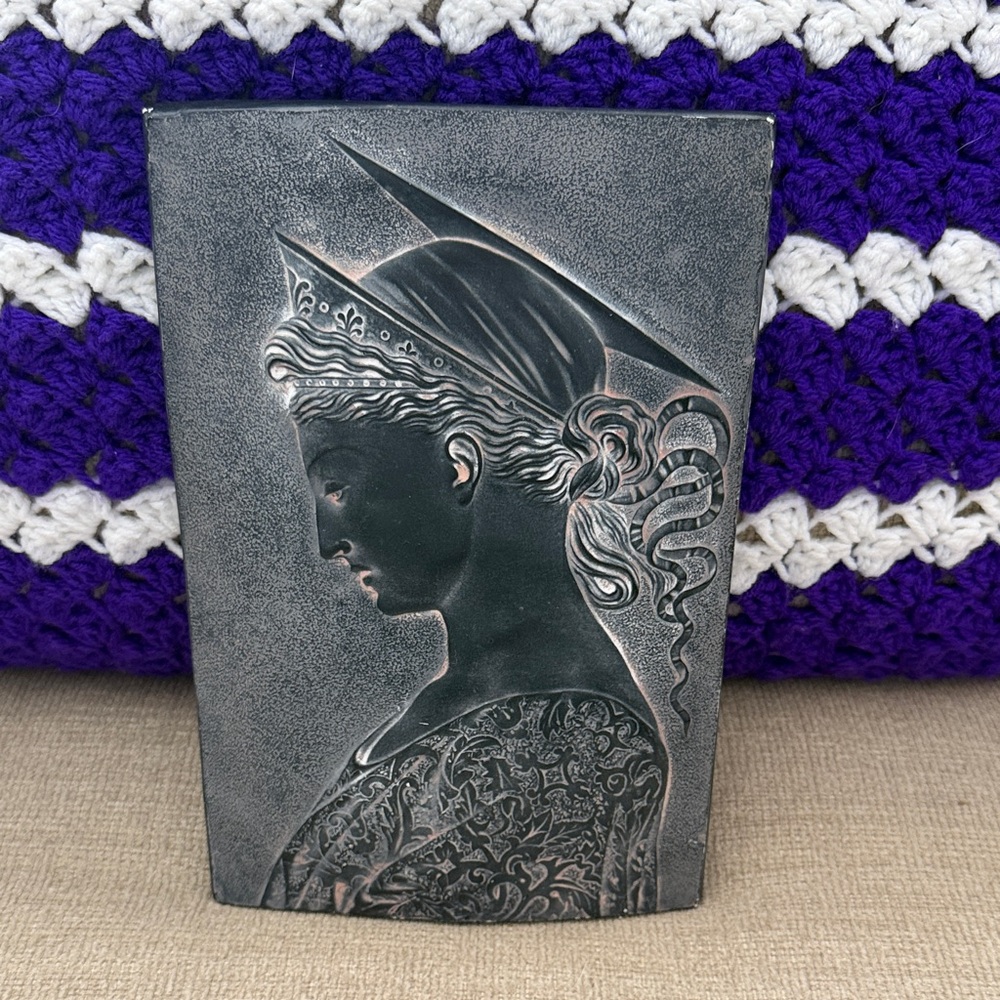 Vintage Relief St. Cecilia Plaster Wall Hanging